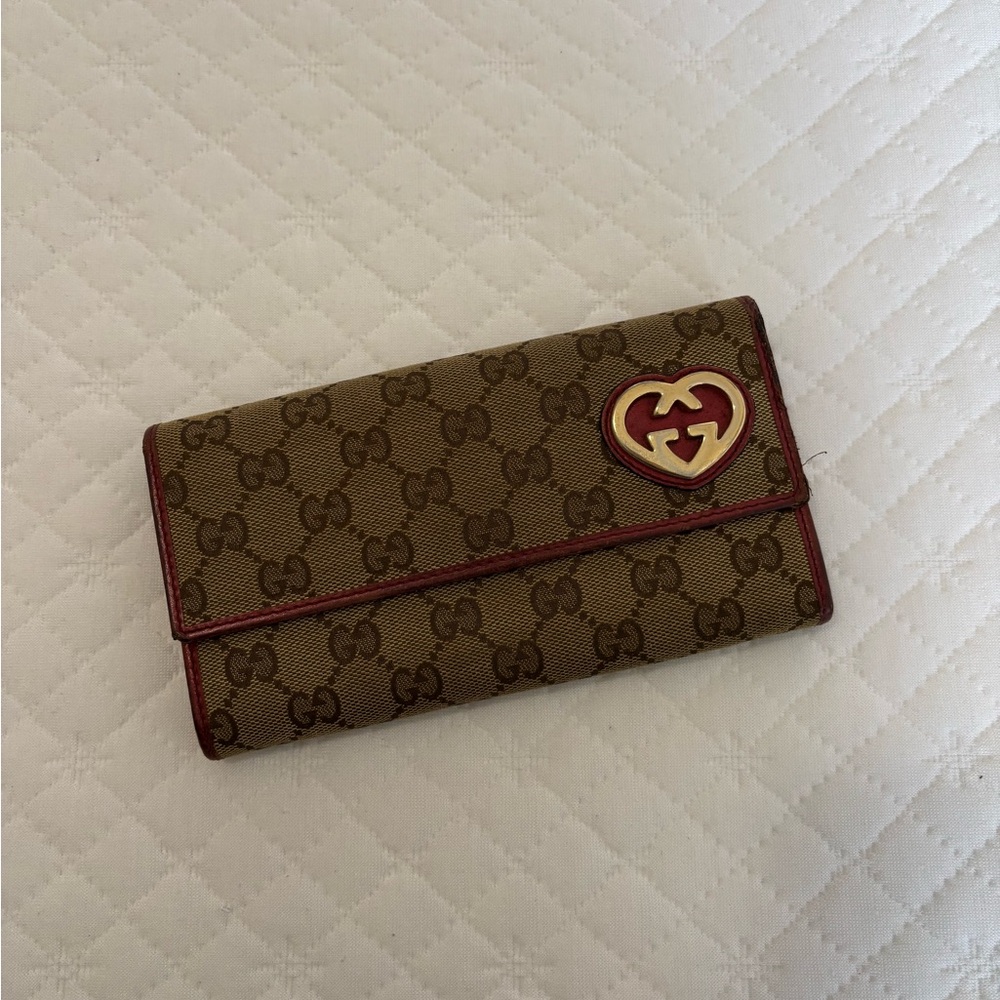 Gucci Brown and Red Wallet with Iconic Design